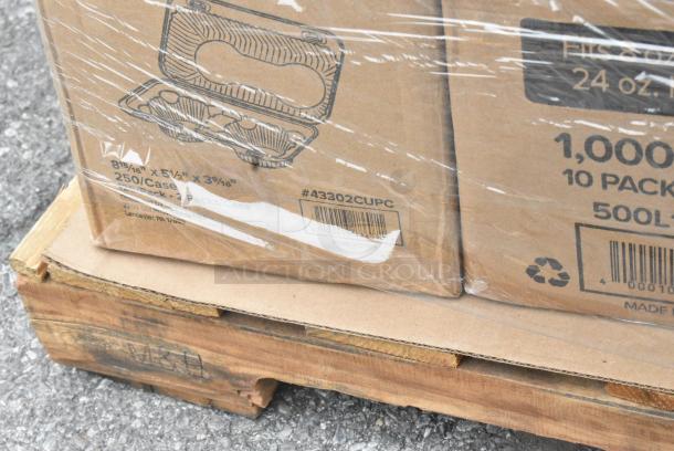 38 BRAND NEW SCRATCH AND DENT! Items Including CTR8BD Dart SafeSeal 8 oz. Plastic Tamper-Resistant, Tamper-Evident Bowl with Dome Lid - 240/Case, 122MCS38B Choice 38 oz. Black Rectangular Microwavable Heavy Weight Container with Lid 8 3/4" x 6 1/4" x 2" - 150/Case, 395RP09 EcoChoice No PFAS Added Bamboo / Bagasse Blend 9" Plate - 500/Case, 394385XL Noble Products White Powder-Free Disposable Latex Gloves for Foodservice - Extra Large - 1000/Case, 500CC9 Choice 9 oz. Clear PET Customizable Plastic Squat Cold Cup - 1000/Case, 612OB4LB Choice 4 lb. Oblong Foil Take-Out Container - 250/Case, 128HDLDBULK Choice 4 lb. Oblong Foil Take-Out Container - 250/Case, 2 8oz Deli Containers, 4 186CVBZ610 VacPak-It 6" x 10" Chamber Vacuum Packaging Bags with Zipper 3 Mil - 1000/Case, 128HDLDBULK Choice Heavy Duty Microwavable Translucent Plastic Deli Container Lid - 480/Case, 2 500CFT Lavex White C-Fold Standard Weight Towel - 2400/Case, 43302CUPC Choice 2-Compartment Clear OPS Plastic Jumbo Cupcake / Muffin Container - 250/Case. 38 Times Your Bid! - Image 20 of 20