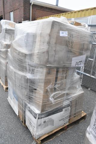 25 BRAND NEW SCRATCH AND DENT! Items Including 129MCS38B Choice 38 oz. Black Rectangular Microwavable Heavy Weight Container with Lid 8 3/4" x 6 1/4" x 2" - 150/Case, 129MCR16B Choice 16 oz. Black 6 1/4" Round Microwavable Heavy Weight Container with Lid - 150/Case, 500TO963 Choice 9" x 6" x 3" Microwaveable 1-Compartment Black / Clear Plastic Hinged Container - 100/Case, 5002WRAPNAP, Choice WrapNap White 1/4 Fold 2-Ply Dinner Napkin 16" x 16" - 3000/Case, 128HD16COMBO Choice Heavy Duty 16 oz. Microwavable Translucent Plastic Deli Container and Lid Combo Pack - 240/Case, 347RP9WHSS WAVE 9" ROUND PLASTIC PLATES 180/CASE. 25 Times Your Bid!