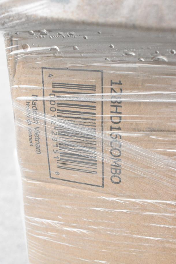 25 BRAND NEW SCRATCH AND DENT! Items Including 129MCS38B Choice 38 oz. Black Rectangular Microwavable Heavy Weight Container with Lid 8 3/4" x 6 1/4" x 2" - 150/Case, 129MCR16B Choice 16 oz. Black 6 1/4" Round Microwavable Heavy Weight Container with Lid - 150/Case, 500TO963 Choice 9" x 6" x 3" Microwaveable 1-Compartment Black / Clear Plastic Hinged Container - 100/Case, 5002WRAPNAP, Choice WrapNap White 1/4 Fold 2-Ply Dinner Napkin 16" x 16" - 3000/Case, 128HD16COMBO Choice Heavy Duty 16 oz. Microwavable Translucent Plastic Deli Container and Lid Combo Pack - 240/Case, 347RP9WHSS WAVE 9" ROUND PLASTIC PLATES 180/CASE. 25 Times Your Bid! - Image 10 of 15