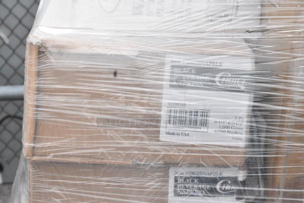 25 BRAND NEW SCRATCH AND DENT! Items Including 129MCS38B Choice 38 oz. Black Rectangular Microwavable Heavy Weight Container with Lid 8 3/4" x 6 1/4" x 2" - 150/Case, 129MCR16B Choice 16 oz. Black 6 1/4" Round Microwavable Heavy Weight Container with Lid - 150/Case, 500TO963 Choice 9" x 6" x 3" Microwaveable 1-Compartment Black / Clear Plastic Hinged Container - 100/Case, 5002WRAPNAP, Choice WrapNap White 1/4 Fold 2-Ply Dinner Napkin 16" x 16" - 3000/Case, 128HD16COMBO Choice Heavy Duty 16 oz. Microwavable Translucent Plastic Deli Container and Lid Combo Pack - 240/Case, 347RP9WHSS WAVE 9" ROUND PLASTIC PLATES 180/CASE. 25 Times Your Bid! - Image 12 of 15