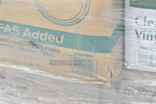 27 BRAND NEW SCRATCH AND DENT! Items Including 50010W Choice 10 oz. White Poly Paper Hot Cup - 1000/Case, 500TW35 Choice 3.5 oz. Translucent Thin Wall Plastic Cold Cup - 2500/Case, 795PTOKFT8 T-OUT 6X5X3 PAPER KFT 300 #8 CHOICE, 500TW12 Choice 12 oz. Translucent Thin Wall Plastic Cold Cup - 1000/Case, 395RP10PF EcoChoice No PFAS Added 10" Natural Bagasse Blend Plate - 500/Case, 127SB24COMBO CHOICE 24 OZ. CLEAR PLASTIC SALAD BOWL WITH LID - 150/CASE, 500LDOME Choice 9 oz., 12 oz., 16 oz., 20 oz., 24 oz. Clear PET Dome Lid with 2" Hole - 1000/Case, 130BKFKSNX500 Choice Black Extra Heavy Weight Wrapped Polystyrene Plastic Cutlery Pack with Napkin - 500/Case. 27 Times Your Bid! - Image 10 of 15