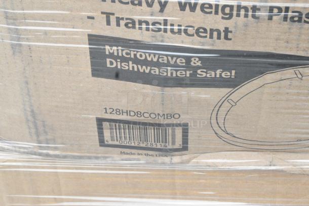 27 BRAND NEW SCRATCH AND DENT! Items Including 5002DNAPNV Choice 15" x 17" Navy Blue 2-Ply Customizable Paper Dinner Napkin - 1000/Case, 347BP10WH Choice 10 1/4" White Plastic Plate - 500/Case, 50012DWALLC Coffee Break Print Smooth Double Wall Paper Hot Cup, VacPak-It 186CVB4812 8" x 12" Chamber Vacuum Packaging Pouches / Bags 4 Mil - 1000/Case, 128HD16COMBO Choice Heavy Duty 16 oz. Microwavable Translucent Plastic Deli Container and Lid Combo Pack - 240/Case, 966TALLFLDB Choice White Tall-Fold 6" x 13" Dispenser Napkin - 8000/Case, 127P2C Choice Clear Plastic Souffle Cup / Portion Cup - 2 oz. - 2500/Case, 500COLLARBR EcoChoice Kraft Coffee Cup Sleeve / Jacket / Clutch - 10-24 oz. - 1200/Case. 27 Times Your Bid! - Image 18 of 19