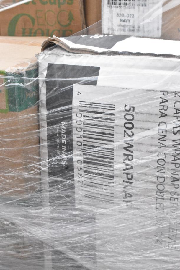 20 BRAND NEW SCRATCH AND DENT! Items Including 5002WRAPNAP Choice WrapNap White 1/4 Fold 2-Ply Dinner Napkin 16" x 16" - 3000/Case, 500TO1183C2 Choice 11" x 8 1/2" x 3" Microwaveable 2-Compartment Black / Clear Plastic Hinged Container - 100/Case, 612FS1212 Choice Half Size Foil Steam Table Pan Shallow 1 1/2" Depth - 100/Case, Hot Dog Bags, Dart 10CPWCR Concorde 10 1/4" 3 Compartment White Non-Laminated Round Foam Plate - 500/Case. 20 Times Your Bid! - Image 5 of 11