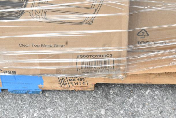 20 BRAND NEW SCRATCH AND DENT! Items Including 5002WRAPNAP Choice WrapNap White 1/4 Fold 2-Ply Dinner Napkin 16" x 16" - 3000/Case, 500TO1183C2 Choice 11" x 8 1/2" x 3" Microwaveable 2-Compartment Black / Clear Plastic Hinged Container - 100/Case, 612FS1212 Choice Half Size Foil Steam Table Pan Shallow 1 1/2" Depth - 100/Case, Hot Dog Bags, Dart 10CPWCR Concorde 10 1/4" 3 Compartment White Non-Laminated Round Foam Plate - 500/Case. 20 Times Your Bid! - Image 8 of 11