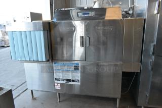 Hobart CLCS76E Opti-Rinse Stainless Steel Commercial L Shaped Conveyor Dishwasher. 480 Volts, 3 Phase.