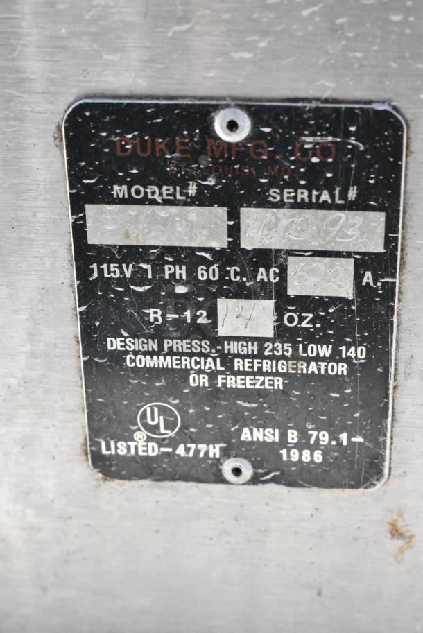 Duke Stainless Steel Commercial Subway Sandwich Make Line. 120 Volts, 1 Phase. - Image 6 of 6