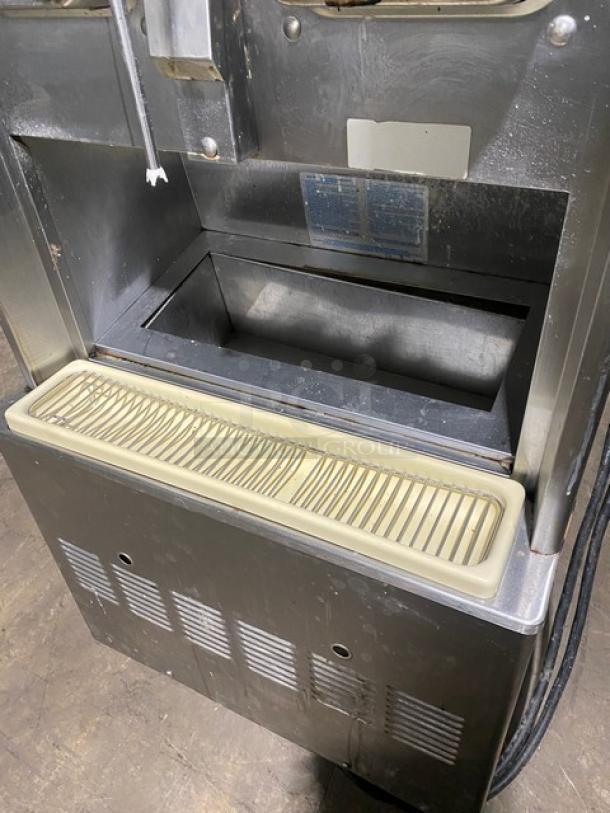 Taylor Dunkin Donuts Style Commercial Stainless Steel Electric Powered 2-Flavor Uncarbonated Frozen Beverage/Coolatta Machine! With Blender/Mixing Attachment! With Drip Tray! Model: 342D-27 SN: K3076160! 208-230V 1 Phase! On Casters! - Image 6 of 11