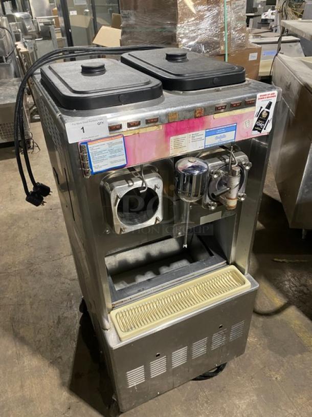 Taylor Dunkin Donuts Style Commercial Stainless Steel Electric Powered 2-Flavor Uncarbonated Frozen Beverage/Coolatta Machine! With Blender/Mixing Attachment! With Drip Tray! Model: 342D-27 SN: K3076160! 208-230V 1 Phase! On Casters! - Image 11 of 11