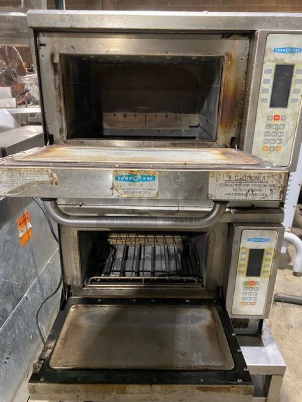 TurboChef Commercial Stainless Steel Electric Powered Double Stacked Rapid Cook Turbo Ovens! With Digital Controls! Model: NGC SN: NGC-12902 / NGCD610960! 208/230-240V! On Double Shelf Equipment Cart! With Casters! 2X Your Bid Makes One Unit! - Image 5 of 13