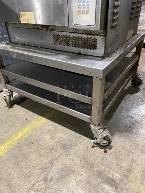 TurboChef Commercial Stainless Steel Electric Powered Double Stacked Rapid Cook Turbo Ovens! With Digital Controls! Model: NGC SN: NGC-12902 / NGCD610960! 208/230-240V! On Double Shelf Equipment Cart! With Casters! 2X Your Bid Makes One Unit! - Image 12 of 13