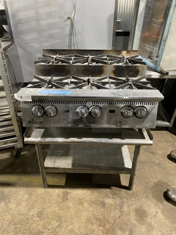 Star Ultra-Max Series Commercial Stainless Steel Natural Gas Powered 6 Burner Hot Plate! With Thermostatic Controls! Model: 806HA-8U SN: HP806A0316A0012! With Single Shelf Equipment Stand! On Legs! - Image 1 of 9