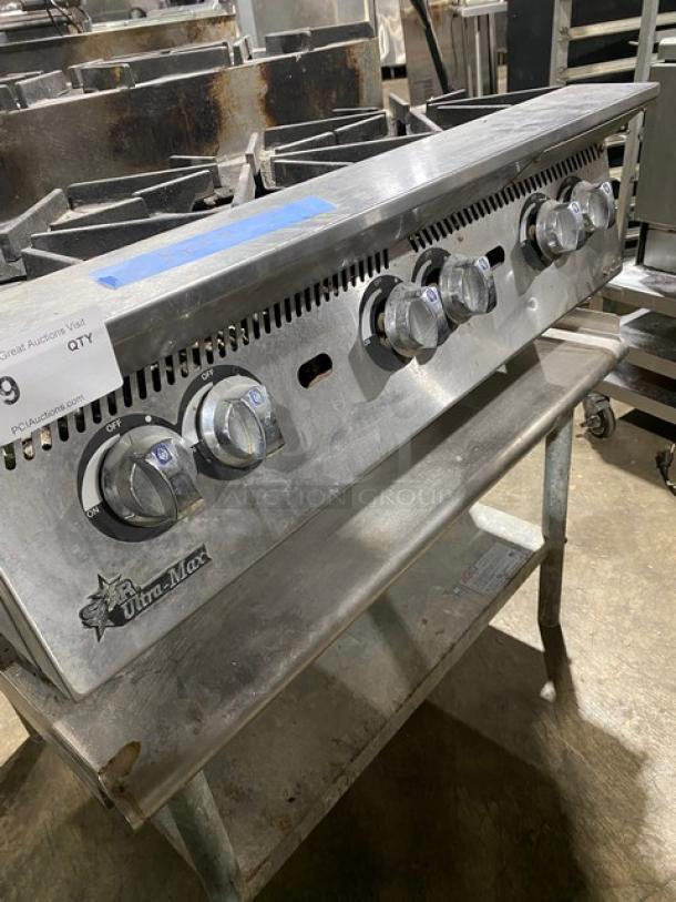 Star Ultra-Max Series Commercial Stainless Steel Natural Gas Powered 6 Burner Hot Plate! With Thermostatic Controls! Model: 806HA-8U SN: HP806A0316A0012! With Single Shelf Equipment Stand! On Legs! - Image 6 of 9