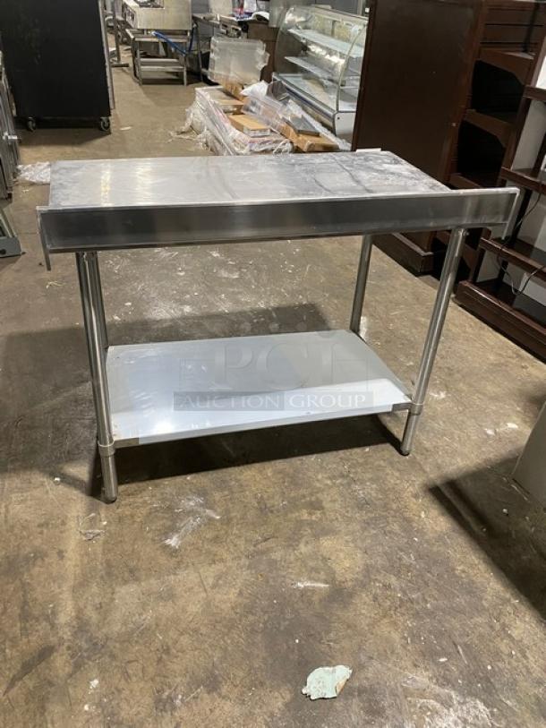 Sauber Select Commercial Stainless Steel Single Shelf Worktop Table! With Back Splash! Model: PA7348! On Legs! - Image 3 of 8