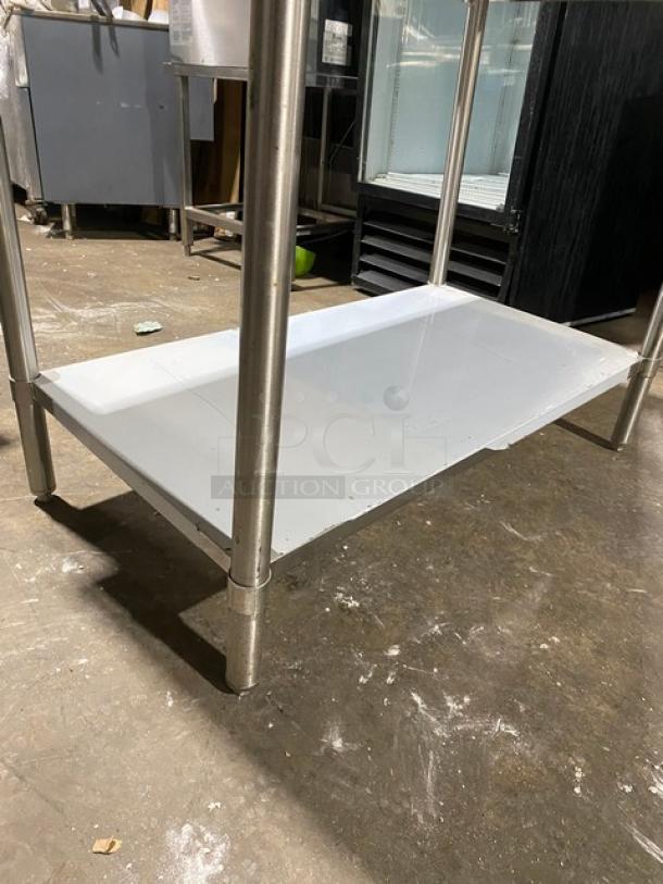 Sauber Select Commercial Stainless Steel Single Shelf Worktop Table! With Back Splash! Model: PA7348! On Legs! - Image 6 of 8