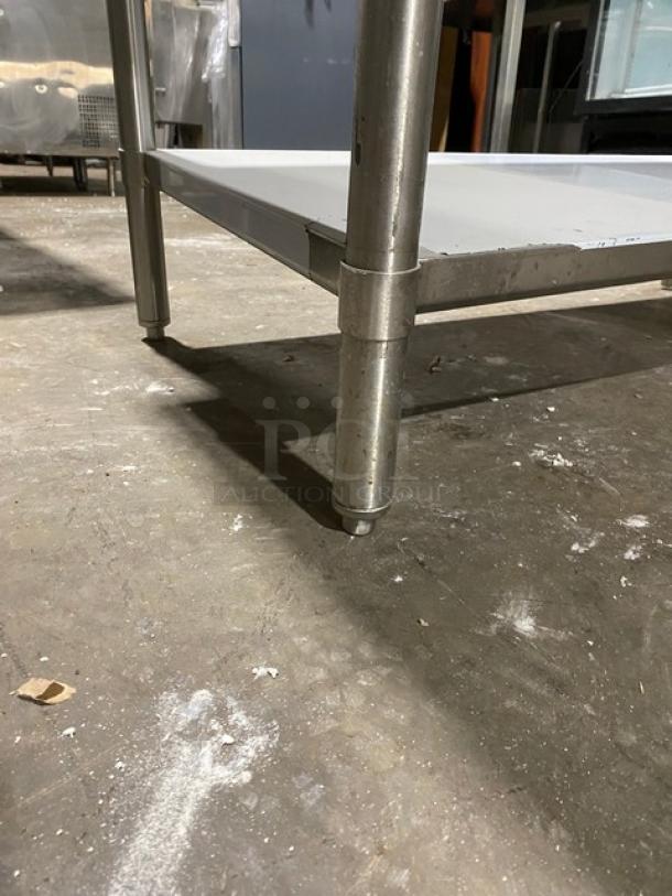Sauber Select Commercial Stainless Steel Single Shelf Worktop Table! With Back Splash! Model: PA7348! On Legs! - Image 7 of 8