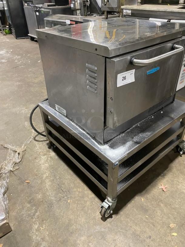 TurboChef Commercial Stainless Steel Electric Powered Single Stack Rapid Cook Turbo Oven! With Digital Controls! Model: NGC SN: NGCD607853! 208/230-240V! On Double Shelf Equipment Cart! With Casters! - Image 2 of 10