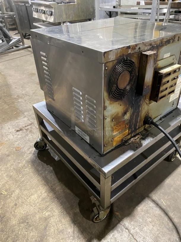 TurboChef Commercial Stainless Steel Electric Powered Single Stack Rapid Cook Turbo Oven! With Digital Controls! Model: NGC SN: NGCD607853! 208/230-240V! On Double Shelf Equipment Cart! With Casters! - Image 4 of 10