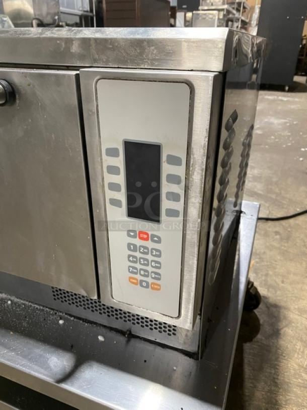 TurboChef Commercial Stainless Steel Electric Powered Single Stack Rapid Cook Turbo Oven! With Digital Controls! Model: NGC SN: NGCD607853! 208/230-240V! On Double Shelf Equipment Cart! With Casters! - Image 6 of 10