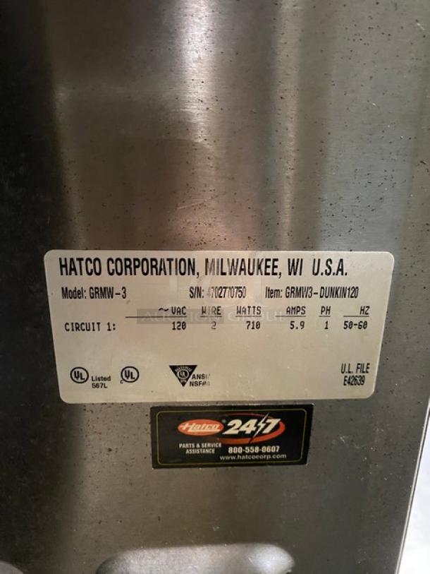 Hatco Glo-Ray Series Commercial Stainless Steel Electric Powered Countertop Food Warmer! Model: GRMW-3 SN: 4702770750! 120V 1 Phase! - Image 8 of 10