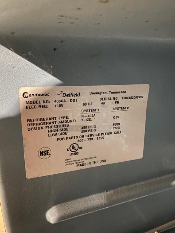 Delfield Commercial Stainless Steel Single Door Undercounter Refrigerator! With Poly Coated Wire Racks! Model: 406CA-DD1 SN: 15041520022937! 115V 1 Phase! On Casters! - Image 6 of 9