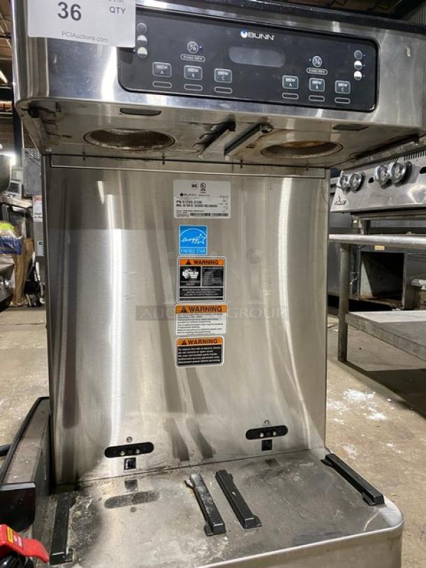 Bunn Infusion Series Commercial Stainless Steel Electric Powered Countertop Twin Soft Heat Coffee Brewer! Energy Star Certified! With Hot Water Dispenser!  Model: ICBTWINSH SN: ICBT037413! 120/208V 1 Phase! On Legs! - Image 5 of 12