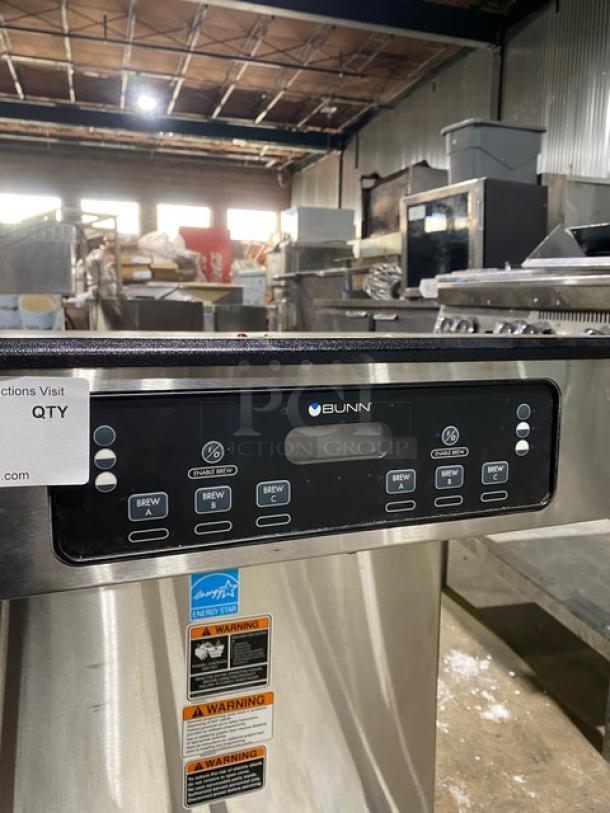 Bunn Infusion Series Commercial Stainless Steel Electric Powered Countertop Twin Soft Heat Coffee Brewer! Energy Star Certified! With Hot Water Dispenser!  Model: ICBTWINSH SN: ICBT037413! 120/208V 1 Phase! On Legs! - Image 6 of 12