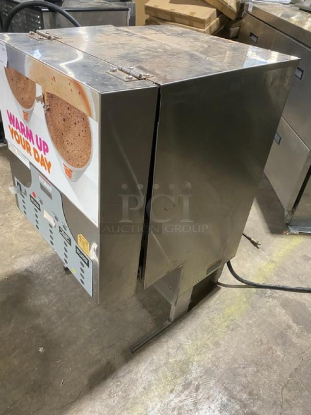 Bunn Dunkin Donuts Style Commercial Stainless Steel Electric Powered Countertop 5-Flavor Hot Chocolate/Cappuccino Hot Beverage Machine! With Hot Water Dispenser! With Digital Controls! Model: IMIX-5 SN: IMIX032348! 120/208-240V 1 Phase! On Legs! - Image 2 of 12