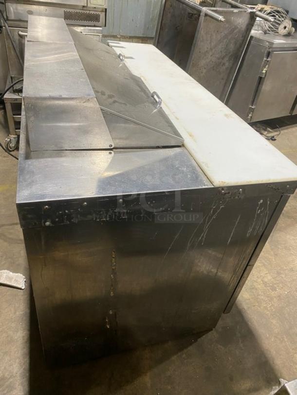 Delfield Commercial Stainless Steel 4 Drawer Refrigerated Bain Marie Style Mega Top Salad/Sandwich Prep Table! With Removable Cutting Board! Model: UCD4464N-12-DD5 SN: 1211152001424! 115V 1 Phase! On Casters! - Image 2 of 10