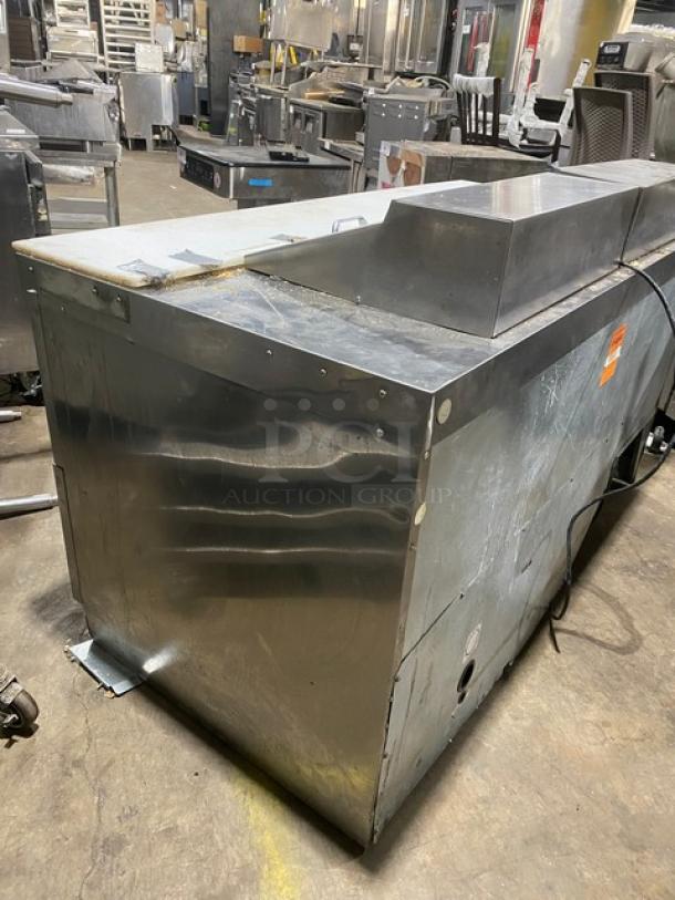 Delfield Commercial Stainless Steel 4 Drawer Refrigerated Bain Marie Style Mega Top Salad/Sandwich Prep Table! With Removable Cutting Board! Model: UCD4464N-12-DD5 SN: 1211152001424! 115V 1 Phase! On Casters! - Image 4 of 10