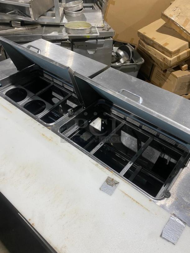 Delfield Commercial Stainless Steel 4 Drawer Refrigerated Bain Marie Style Mega Top Salad/Sandwich Prep Table! With Removable Cutting Board! Model: UCD4464N-12-DD5 SN: 1211152001424! 115V 1 Phase! On Casters! - Image 5 of 10