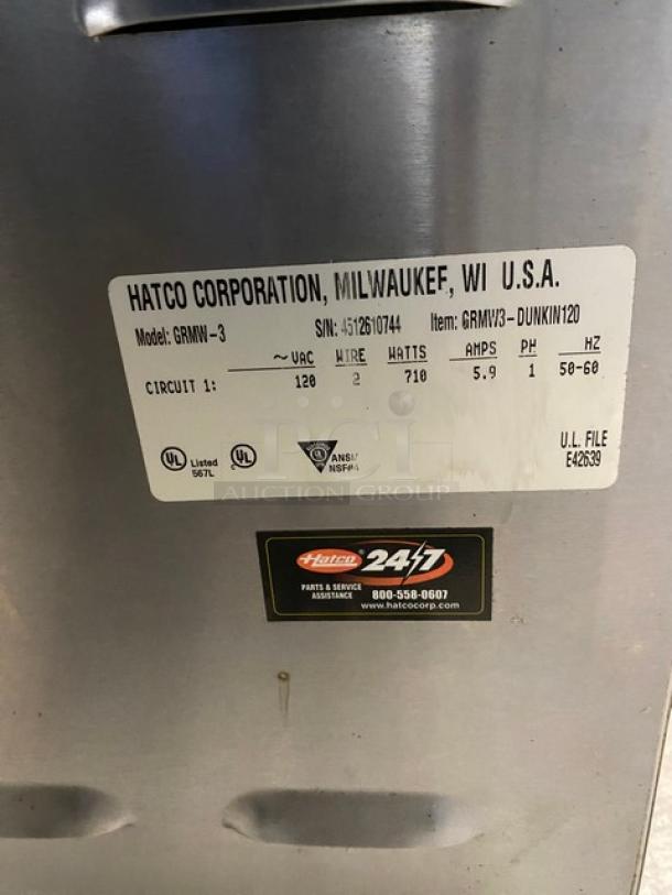 Hatco Glo-Ray Series Commercial Stainless Steel Electric Powered Countertop Food Warmer! Model: GRMW-3 SN: 4512610744! 120V 1 Phase! - Image 7 of 9