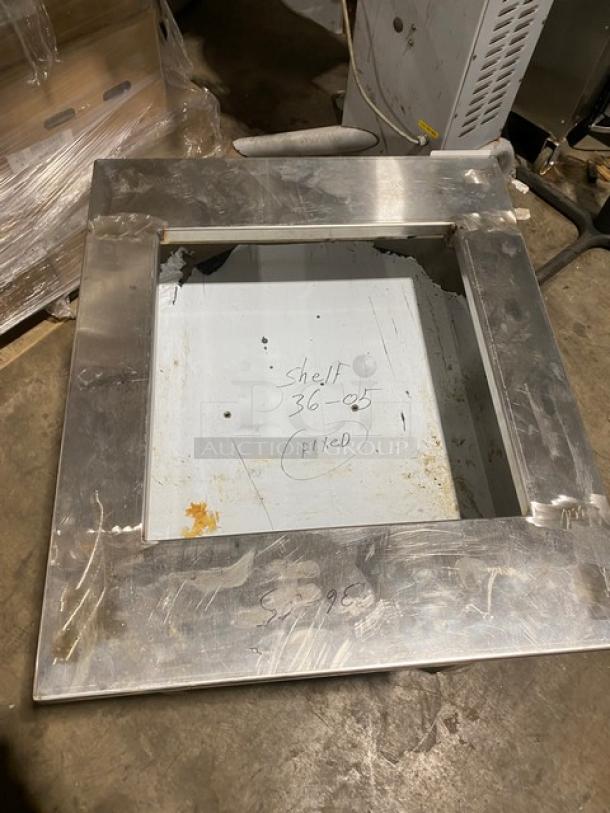 Horacios Commercial Stainless Steel Single Shelf Equipment Stand! With Square Cut Out! On Legs! - Image 5 of 7
