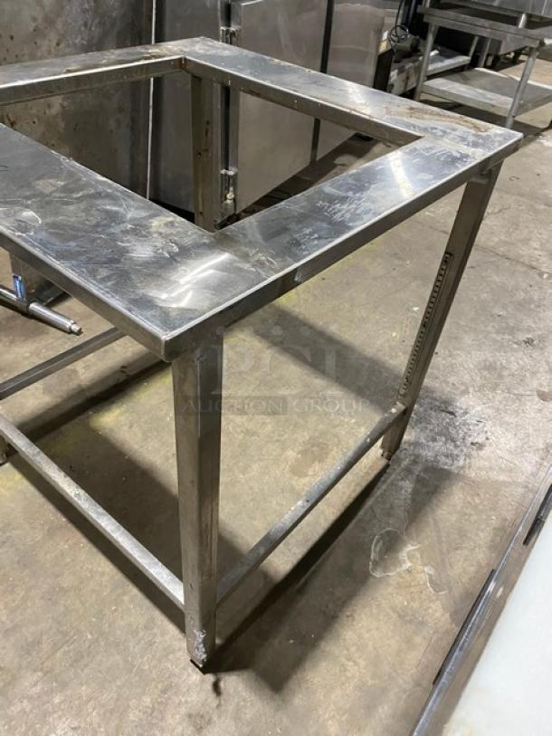 Horacios Commercial Stainless Steel Open Base Equipment Stand! With Square Cut Out! On Legs! - Image 2 of 7