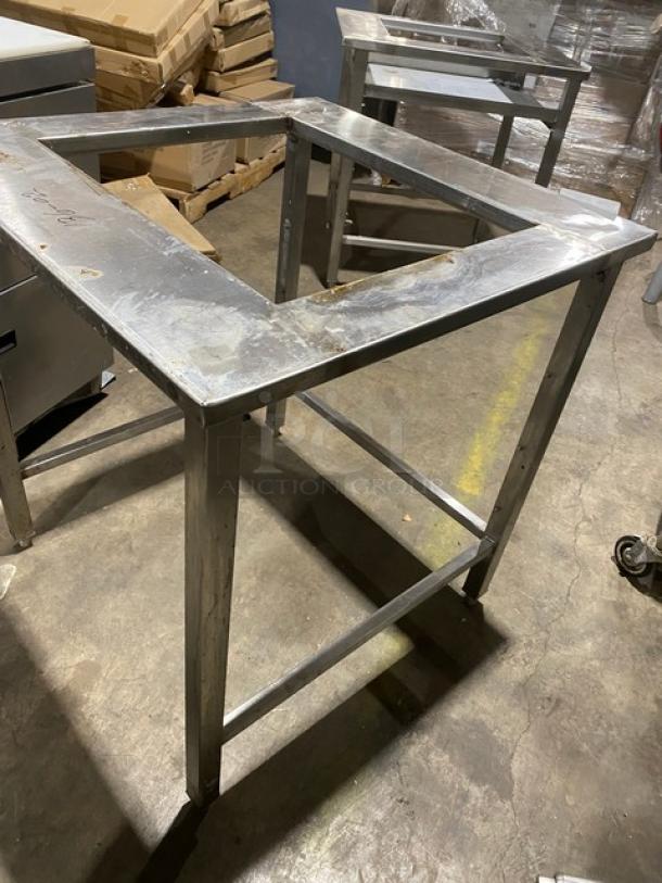 Horacios Commercial Stainless Steel Open Base Equipment Stand! With Square Cut Out! On Legs! - Image 4 of 7