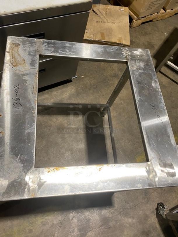 Horacios Commercial Stainless Steel Open Base Equipment Stand! With Square Cut Out! On Legs! - Image 5 of 7
