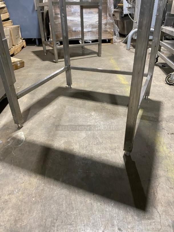Horacios Commercial Stainless Steel Open Base Equipment Stand! With Square Cut Out! On Legs! - Image 6 of 7