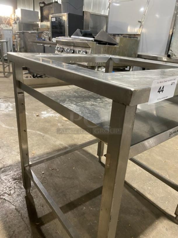 Horacios Commercial Stainless Steel Single Shelf Equipment Stand! With Square Cut Out! On Legs! - Image 8 of 8