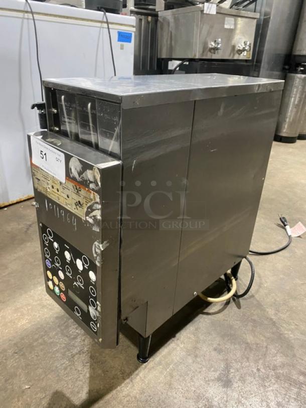 Taylor Dunkin Donuts Style Commercial Stainless Steel Electric Powered Countertop Flavor Shot Dispenser Machine! With 9 Clear Polycarbonate Hoppers! Model: C006-12 SN: K5026017! 120V 1 Phase! On Legs! - Image 2 of 11