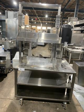 Custom Commercial Stainless Steel Multi-Level Equipment Center Cart! On Casters!