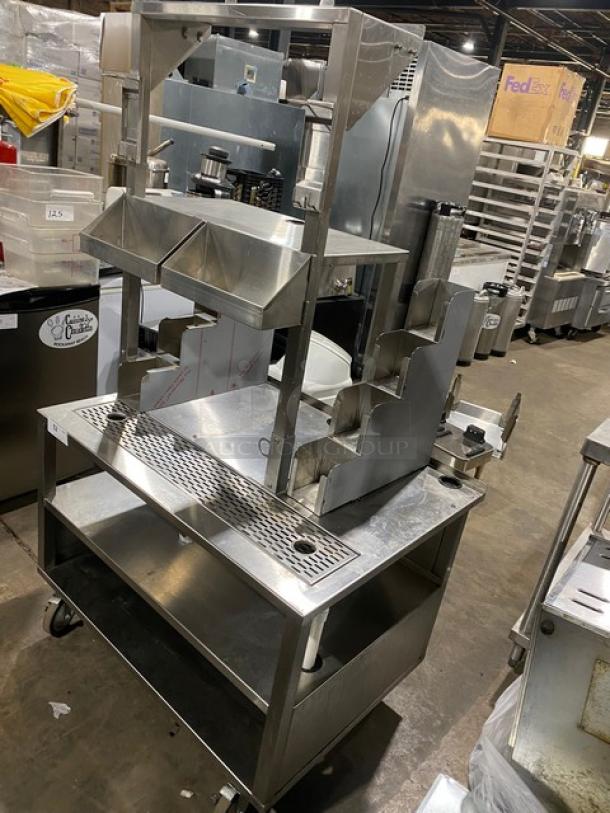Custom Commercial Stainless Steel Multi-Level Equipment Center Cart! On Casters! - Image 2 of 9