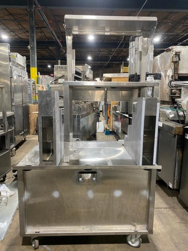 Custom Commercial Stainless Steel Multi-Level Equipment Center Cart! On Casters! - Image 3 of 9