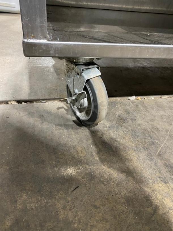 Custom Commercial Stainless Steel Multi-Level Equipment Center Cart! On Casters! - Image 8 of 9