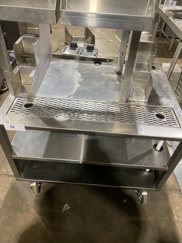 Custom Commercial Stainless Steel Multi-Level Equipment Center Cart! On Casters! - Image 9 of 9