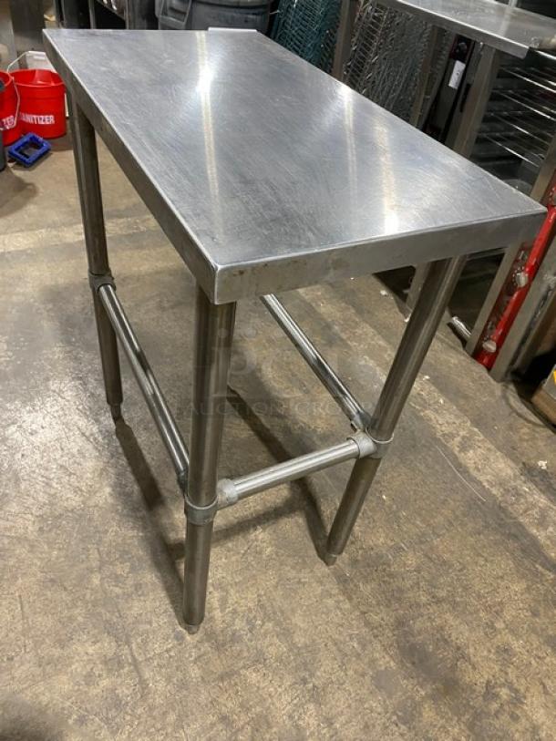 Commercial Stainless Steel Narrow Open Base Worktop Table! On Legs! - Image 3 of 7