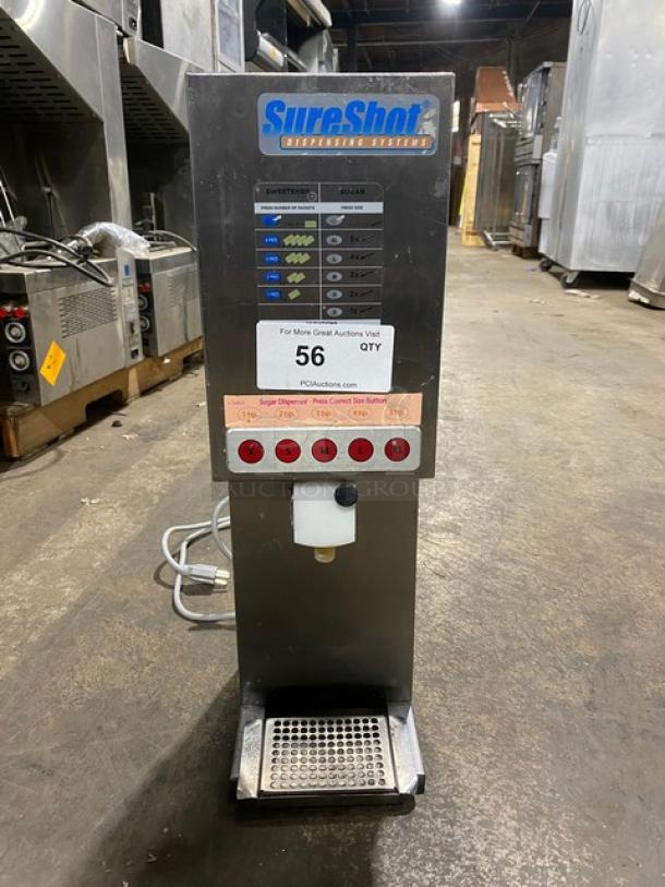 A.C. Dispensing Dunkin Donuts Style Commercial Stainless Steel Electric Powered Countertop SureShot Granular Sugar/Sweetener Dispenser! Model: AC6.E SN: 0216-034958! 120V 1 Phase! - Image 1 of 10