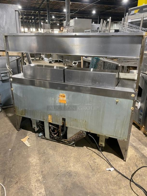 Delfield Commercial Stainless Steel 4 Drawer Refrigerated Bain Marie Style Mega Top Salad/Sandwich Prep Table! With Enclosed Storage Overhead! With Removable Cutting Board! Model: UCD4464N-12-DD5 SN: 1310152001294! 115V 1 Phase! On Casters! - Image 3 of 11