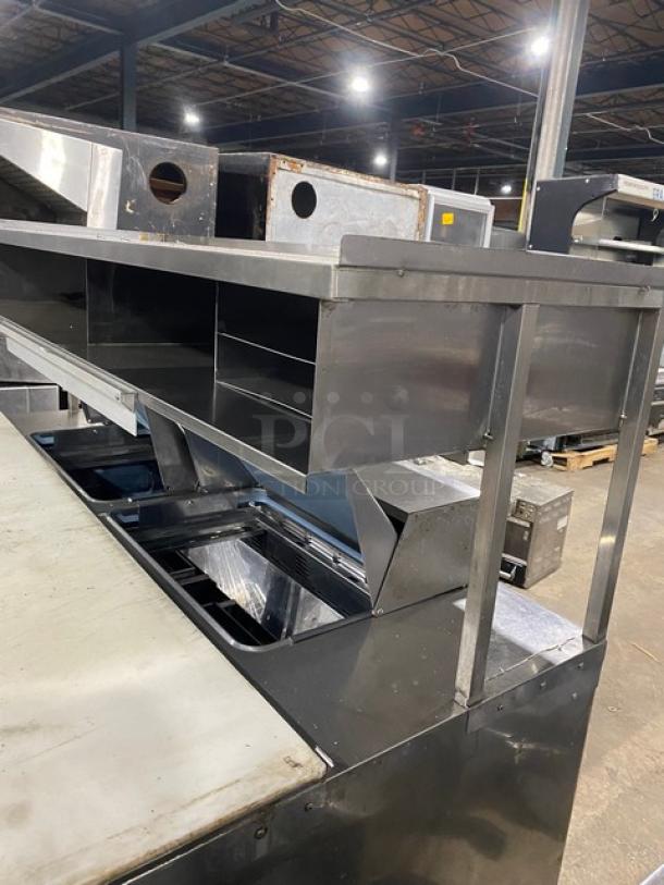 Delfield Commercial Stainless Steel 4 Drawer Refrigerated Bain Marie Style Mega Top Salad/Sandwich Prep Table! With Enclosed Storage Overhead! With Removable Cutting Board! Model: UCD4464N-12-DD5 SN: 1310152001294! 115V 1 Phase! On Casters! - Image 6 of 11