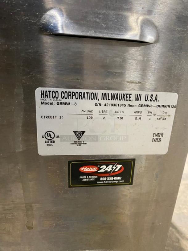 Hatco Glo-Ray Series Commercial Stainless Steel Electric Powered Countertop Food Warmer! Model: GRMW-3 SN: 4219361345! 120V 1 Phase! - Image 8 of 9