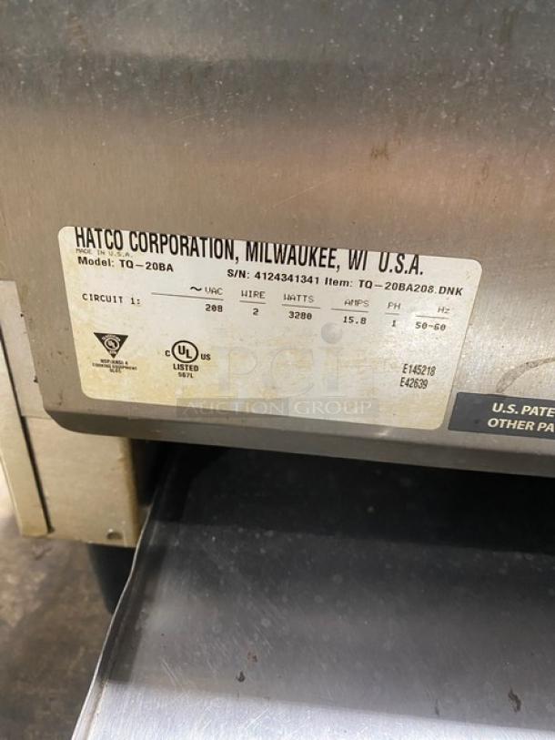 Hatco Toast-Qwik Series Commercial Stainless Steel Electric Powered Countertop Conveyor Toaster! Model: TQ-20BA SN: 4124341341! 208V 1 Phase! On Legs! - Image 8 of 10