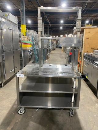 Custom Commercial Stainless Steel Multi-Level Equipment Center! On Casters!